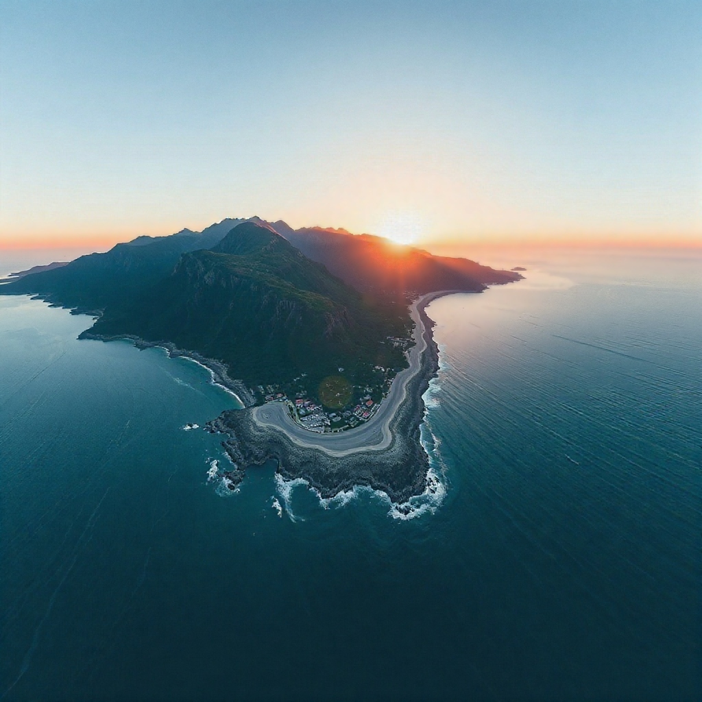 Aerial Coastal Peninsula